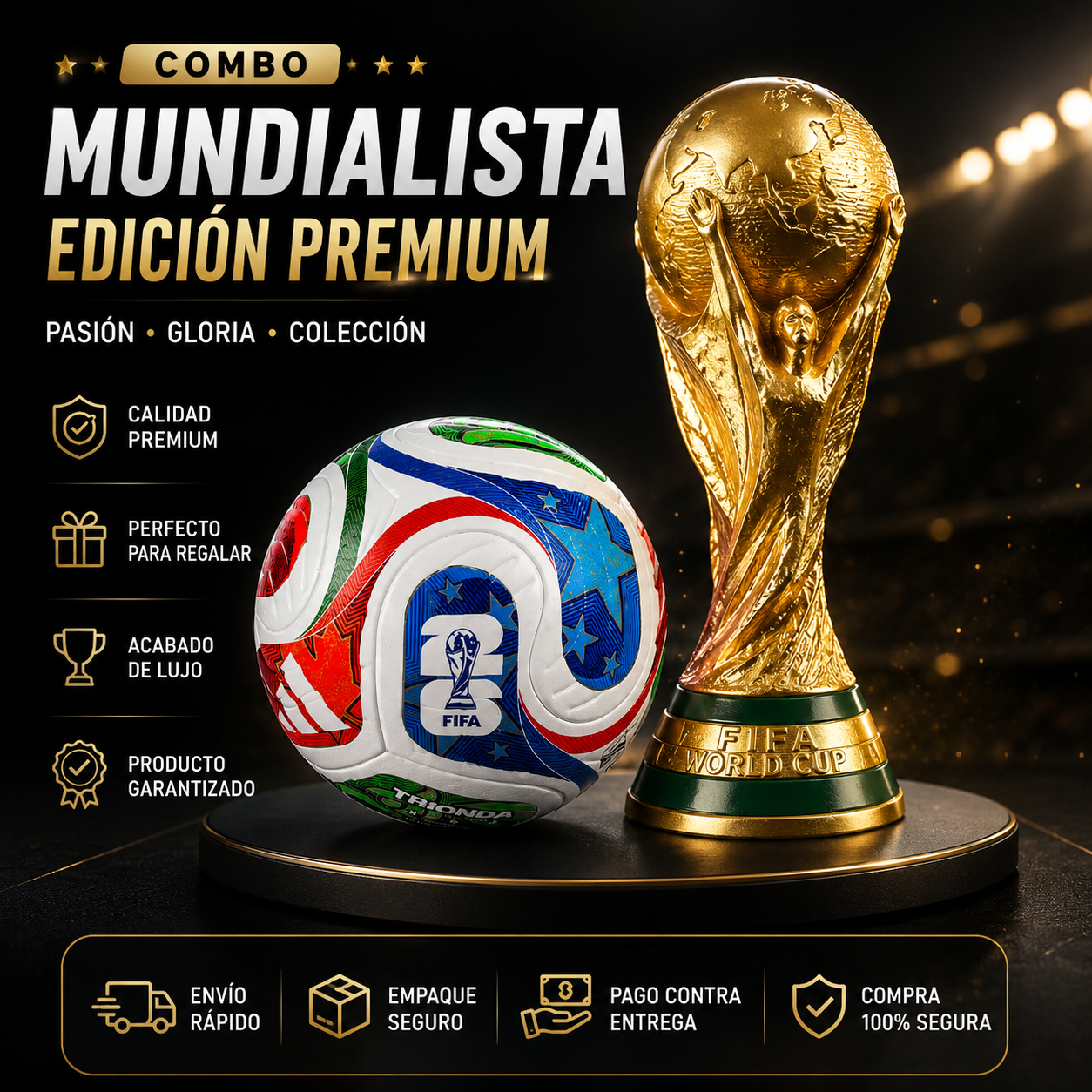 Combo Balón Trionda 2026 + Copa del mundo