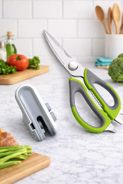 Tijera multiusos + mini sellador y cortador de bolsas