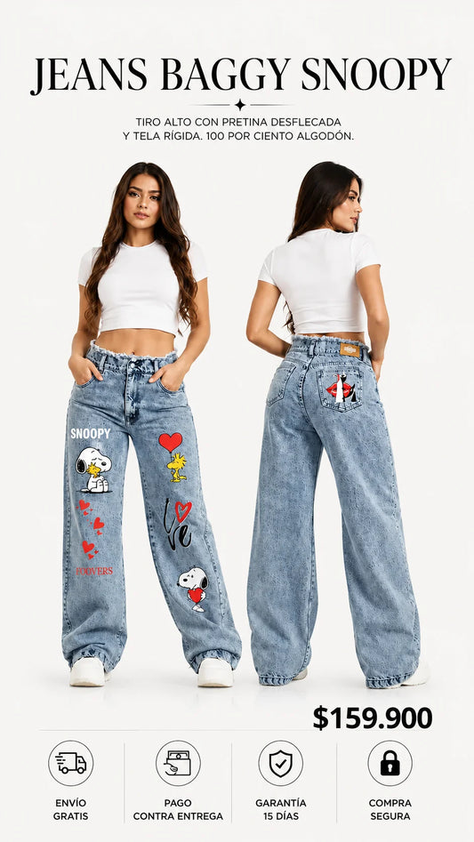 JEANS BAGGY SNOOPY